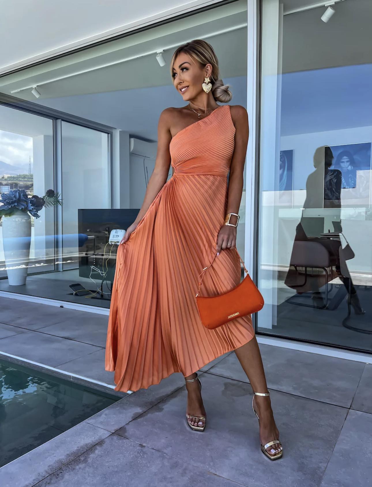 Midi Φόρεμα Iris Κοραλί