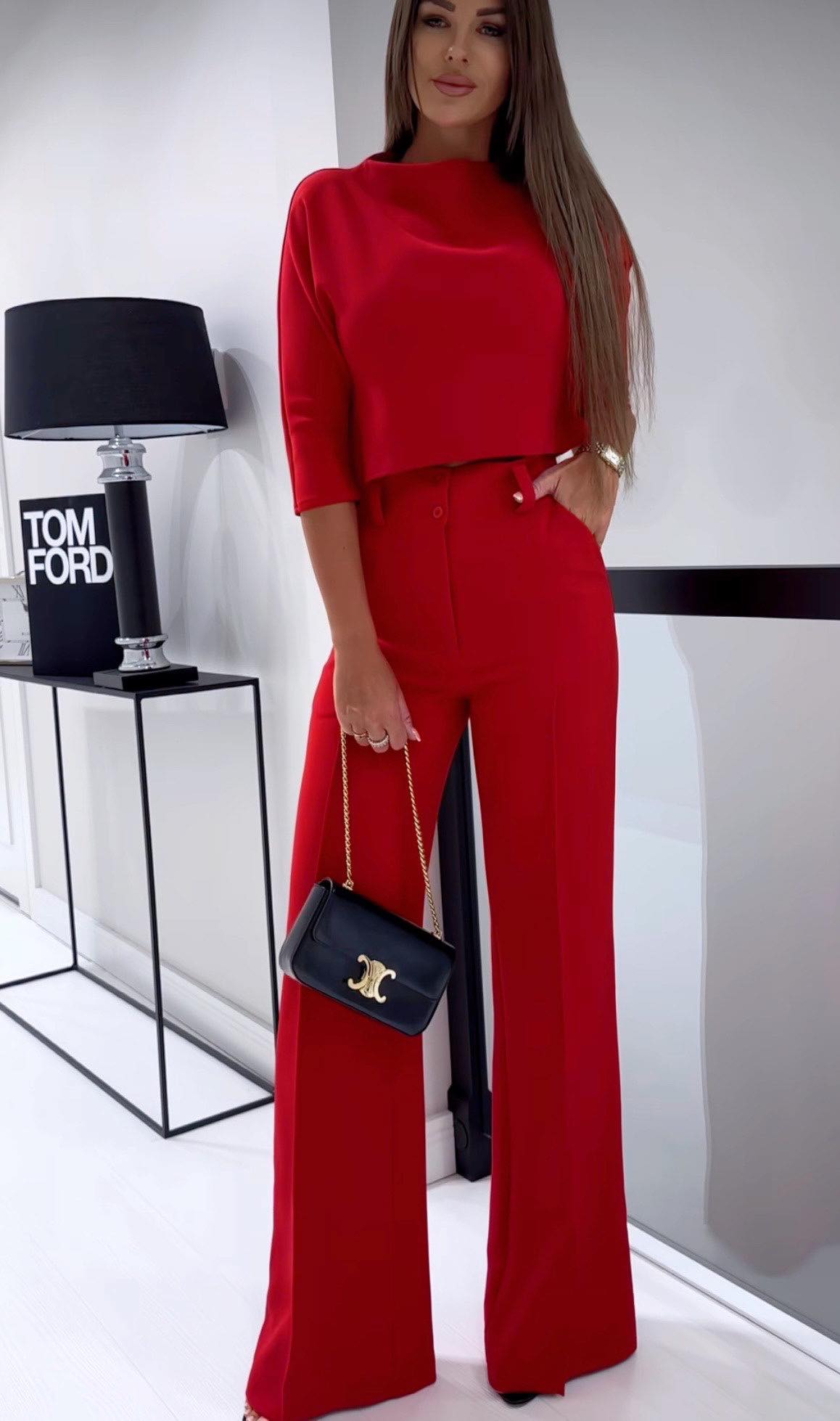 Σετ Παντελόνι Top Aria Κόκκινο