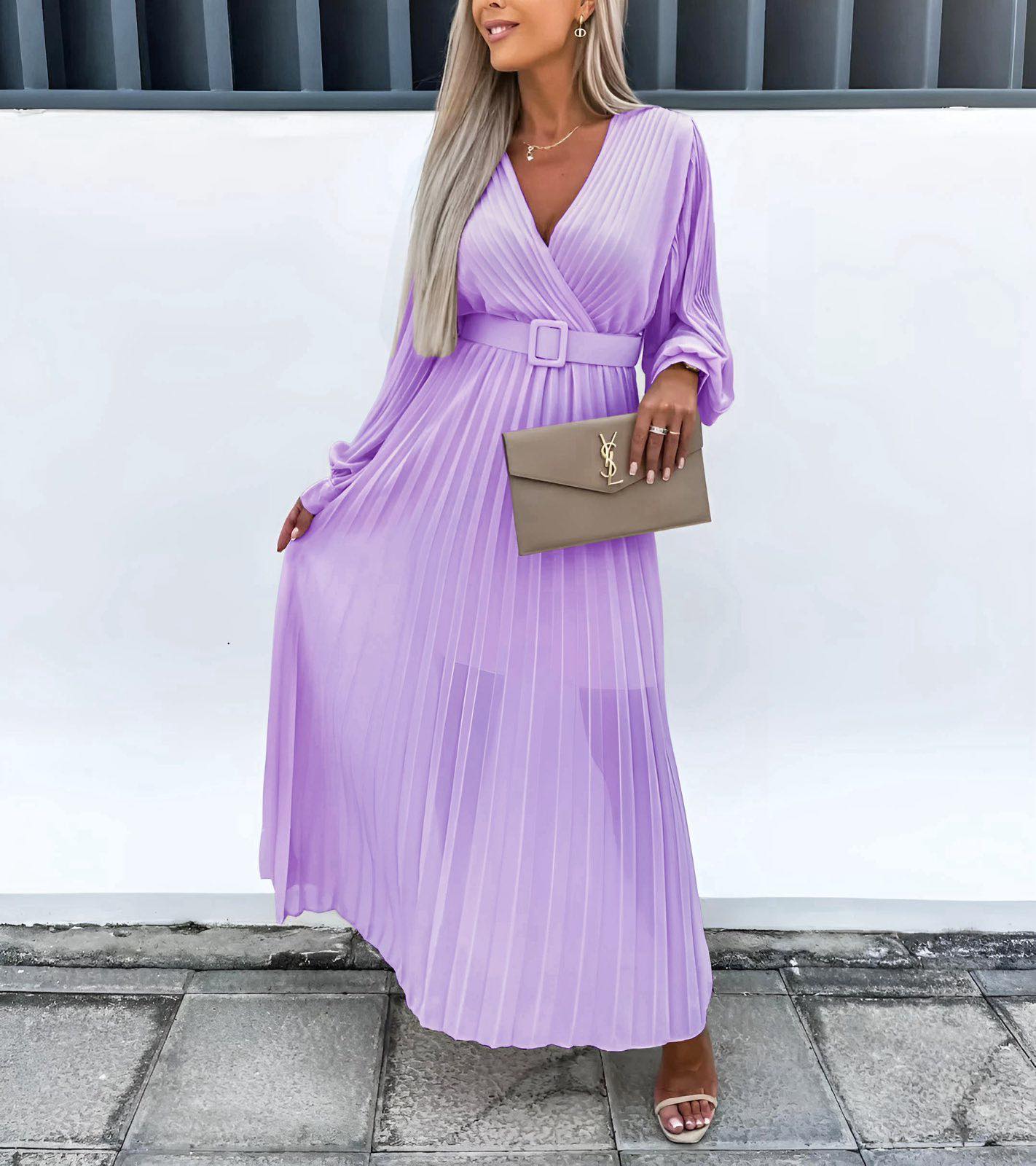 Φόρεμα Πλισέ Damian Λιλά