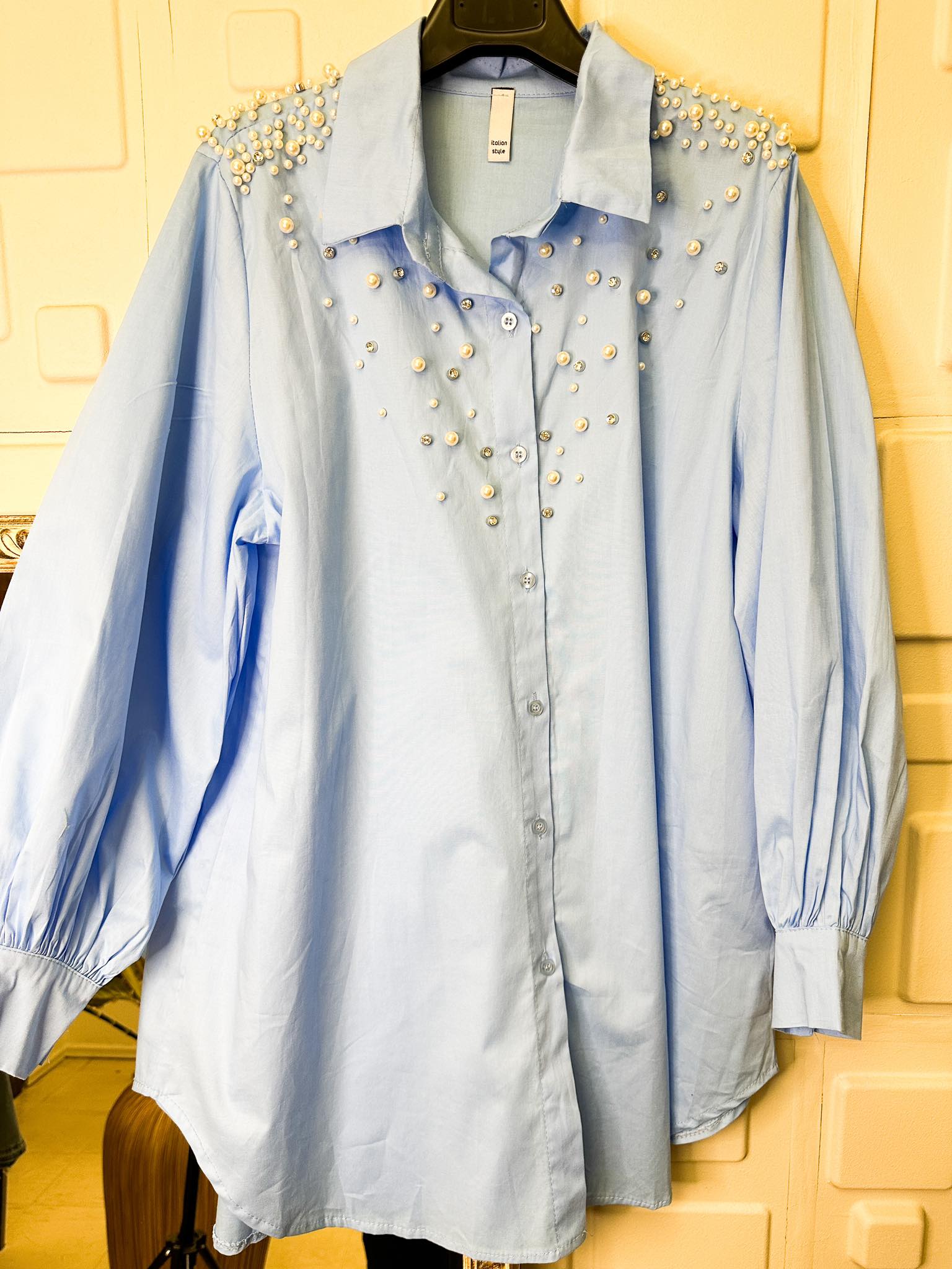 Πουκαμίσα Pearls And Strass Σιελ