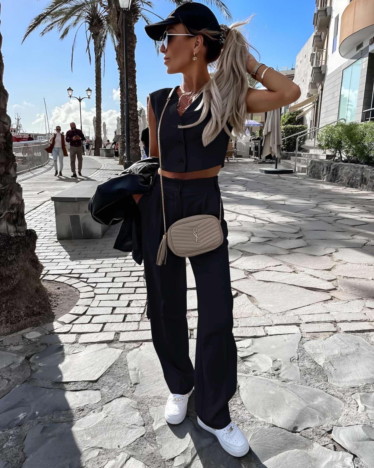 Σετ Γιλέκο Παντελόνι Elsa Μαύρο