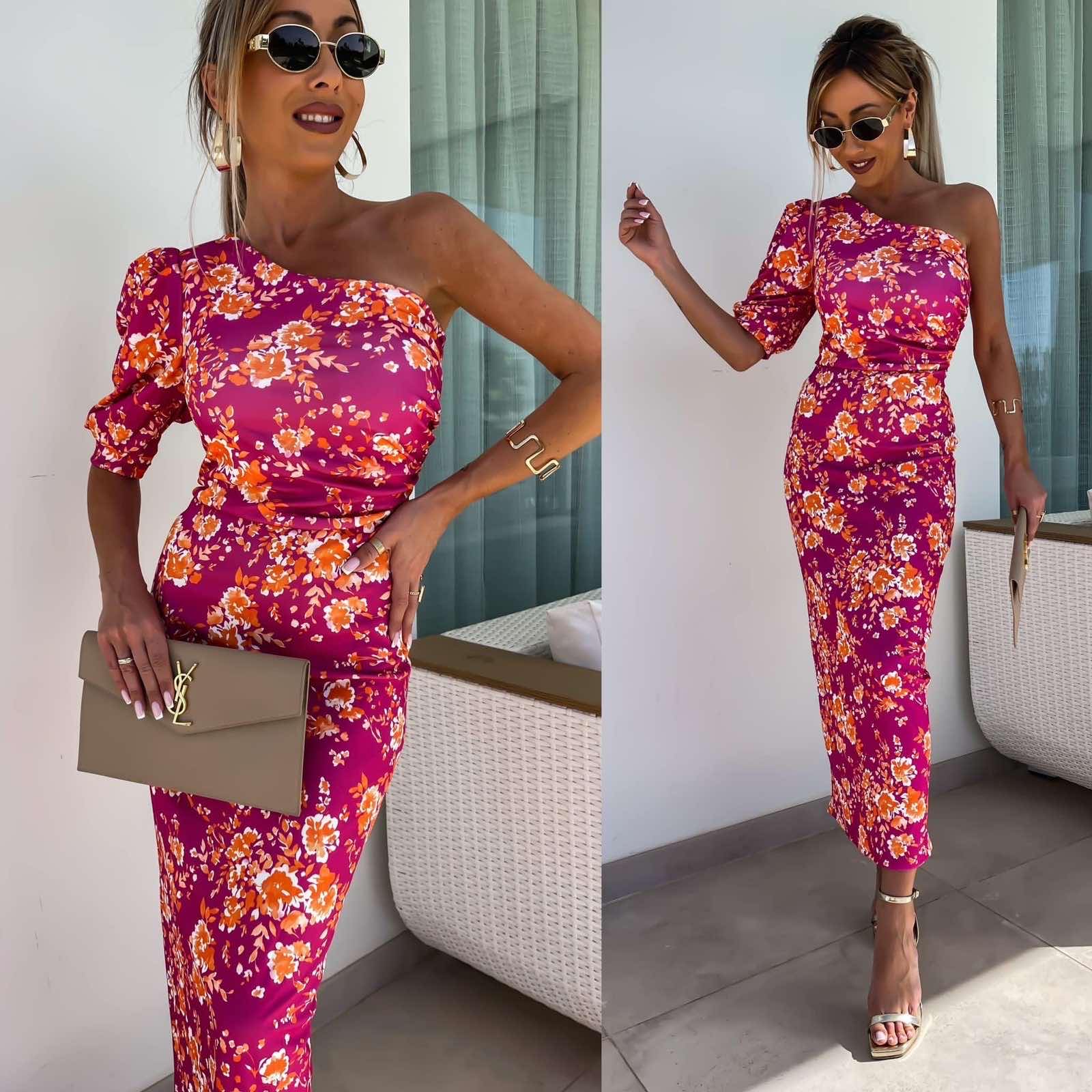 Φόρεμα Spring Flower Φουξ