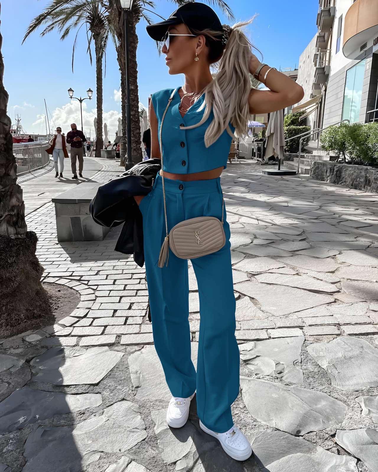 Σετ Γιλέκο Παντελόνι Elsa Πετρόλ