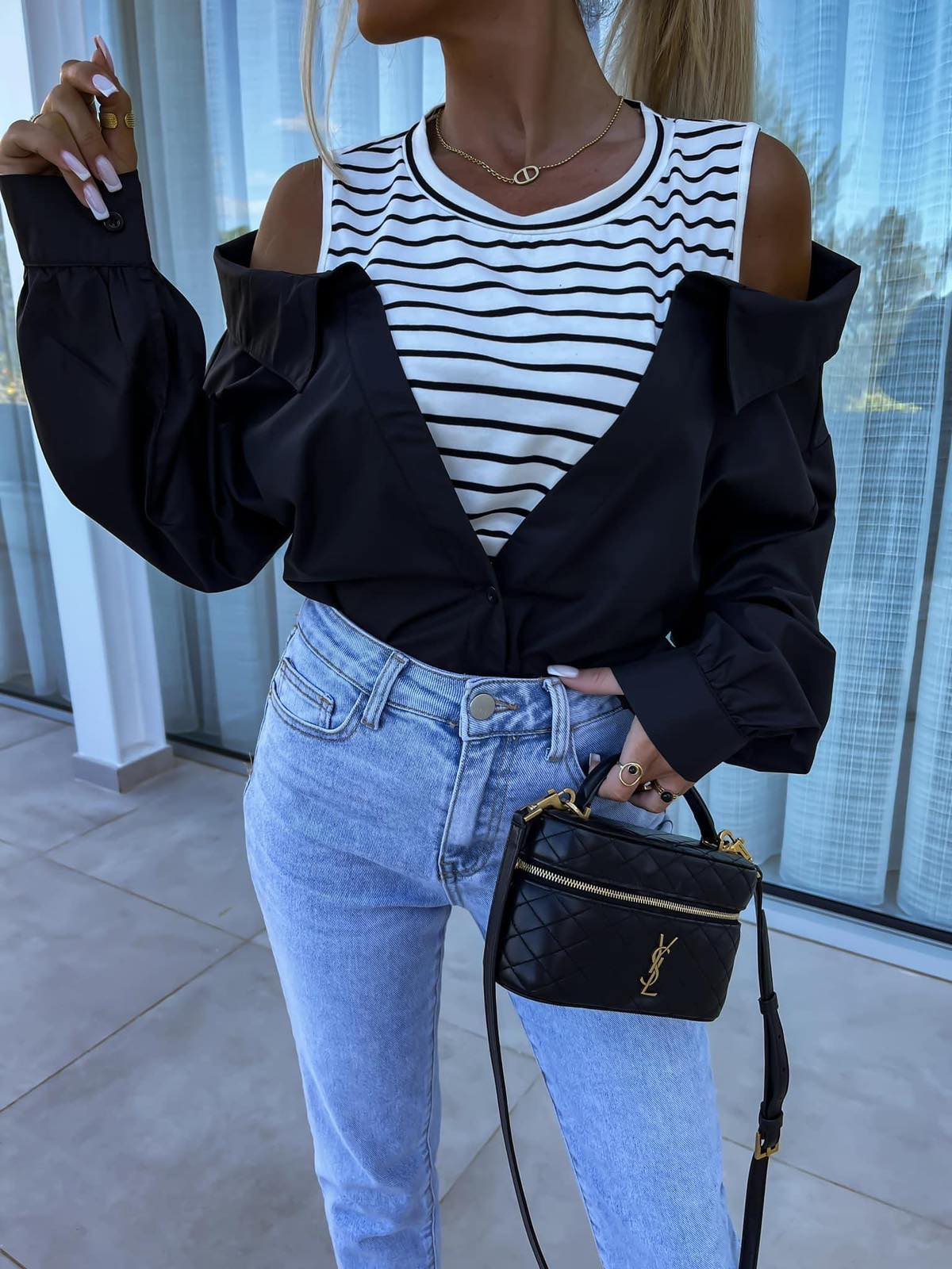 Πουκάμισο Μπλούζα Admi Μαύρο