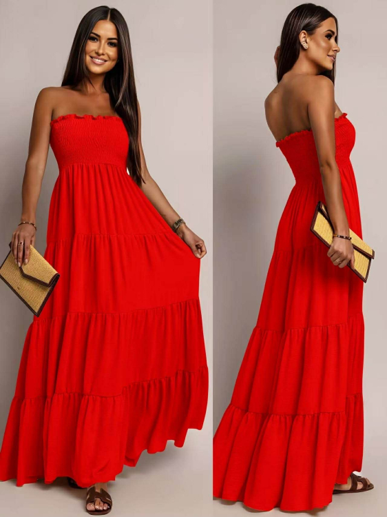 Στραπλες Φόρεμα Nantos Κόκκινο