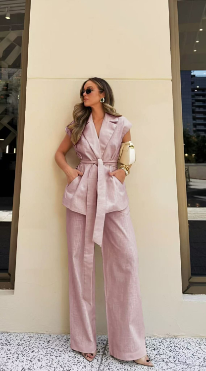 Σετ Γιλέκο Παντελόνι Ruben Ροζ