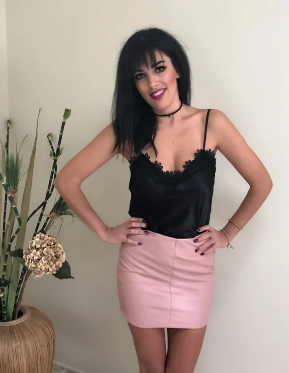 Ροζ Φούστα Δερματίνης 