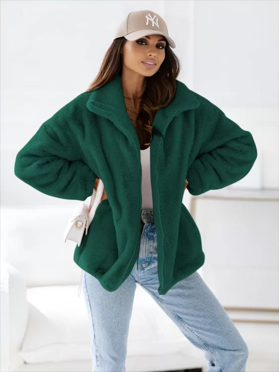 Faux Fur Jacket Losp Πράσινο