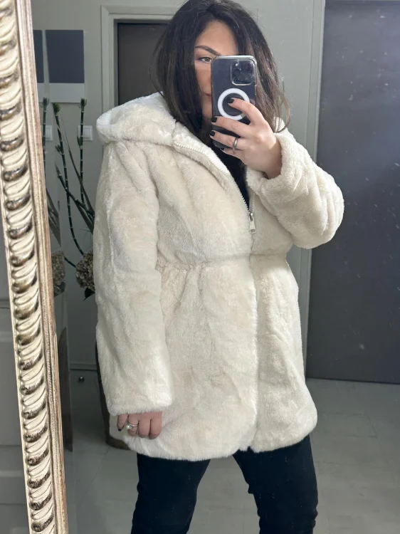 Faux Fur Coat Maxin Μπεζ