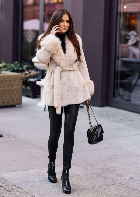 Γούνα Row Μπεζ