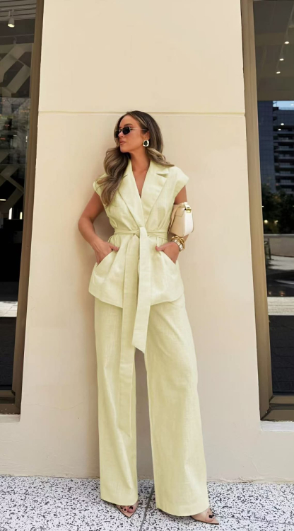 Σετ Γιλέκο Παντελόνι Ruben Κίτρινο