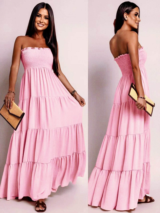 Στραπλες Φόρεμα Nantos Ροζ