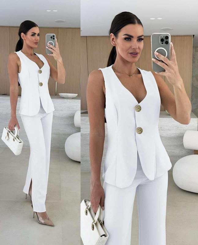 Σετ Παντελόνι Γιλέκο Dyno Λευκό