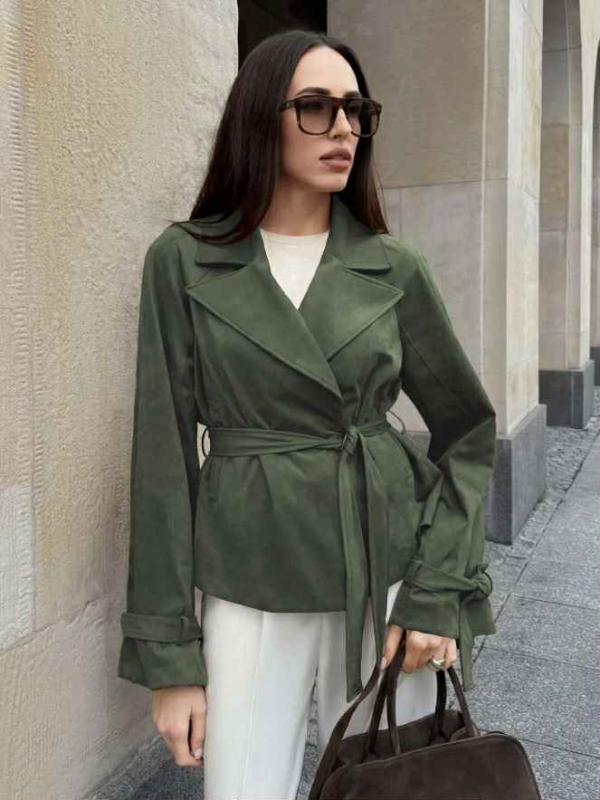 Suede Jacket Plusi Χακί