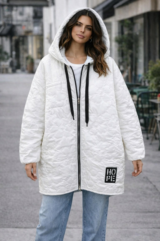 Ανοιξιάτικο Μπουφάν Lora Λευκό