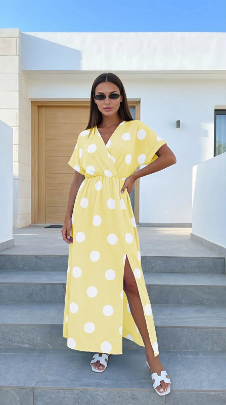 Polka Dress Merilan Κίτρινο
