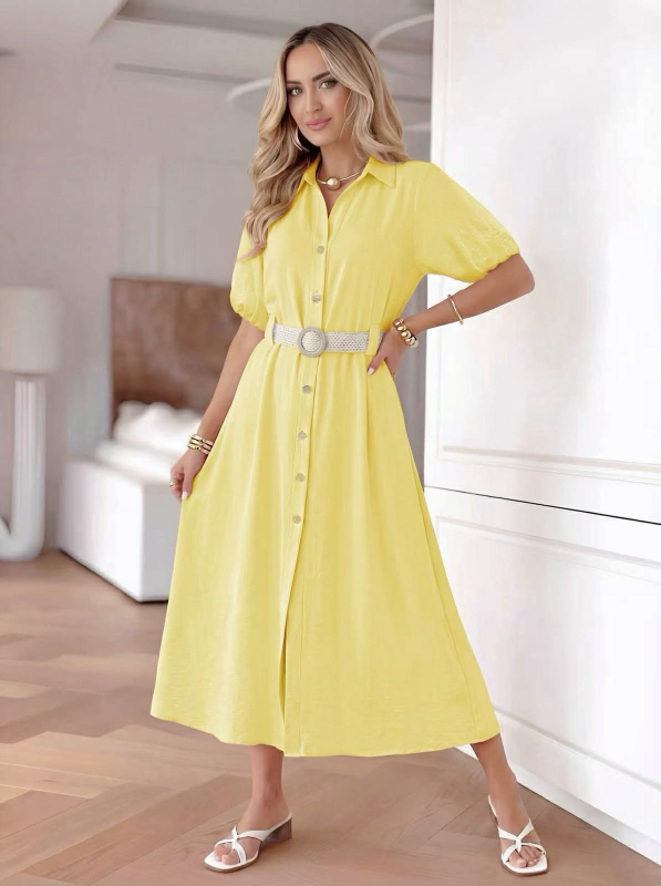 Φόρεμα Monpuato Κίτρινο