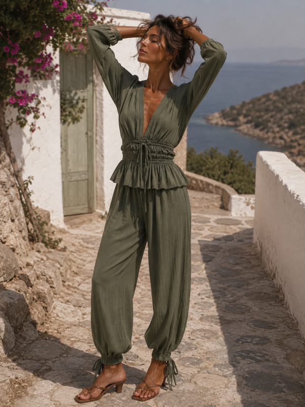Σετ Μπλούζα Παντελόνι Kimi Χακί
