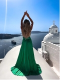 Maxi Φόρεμα Σατινέ Imani Πράσινο