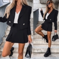 Σετ Φούστα Σορτς Με Σακάκι Μαύρο